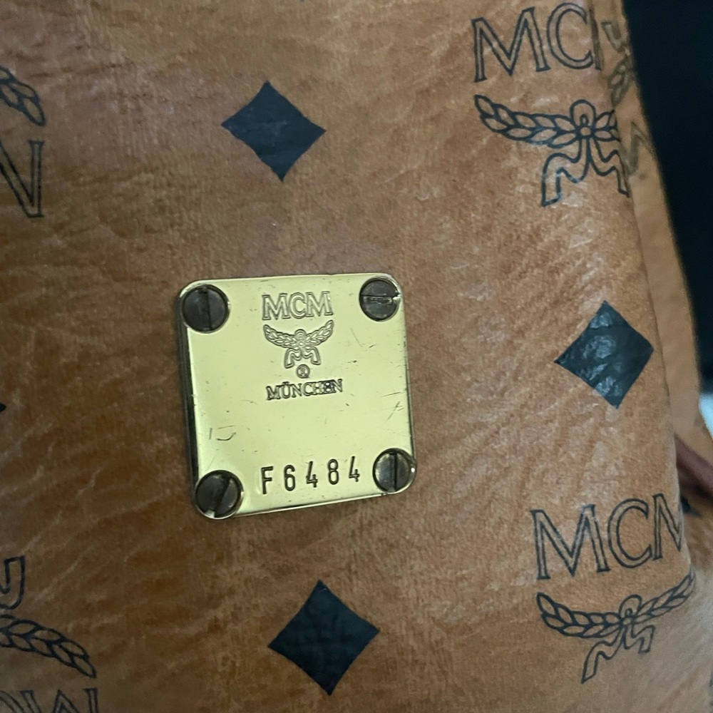 Cognac Mini Mcm Draw String Bucket Bag - image 3